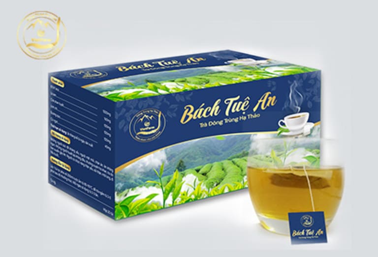 Trà Bách Tuệ An - loại trà được làm từ đông trùng hạ thảo được nhiều người ưa chuộng